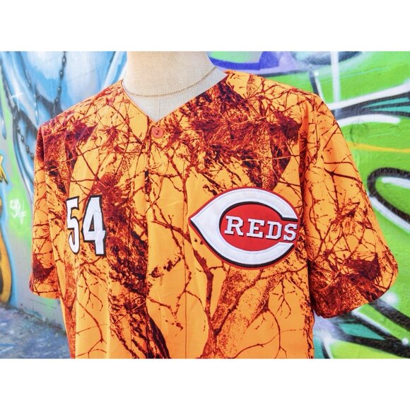 CINCINNATI REDS MLB Vintage Baseball Jersey Size Large- Camo (Aroldis Chapman) - Picture 5 of 9